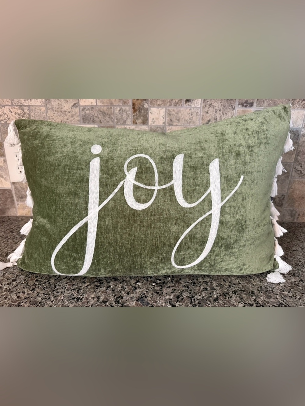 Holiday 'Joy' Decorative Pillow - Green
